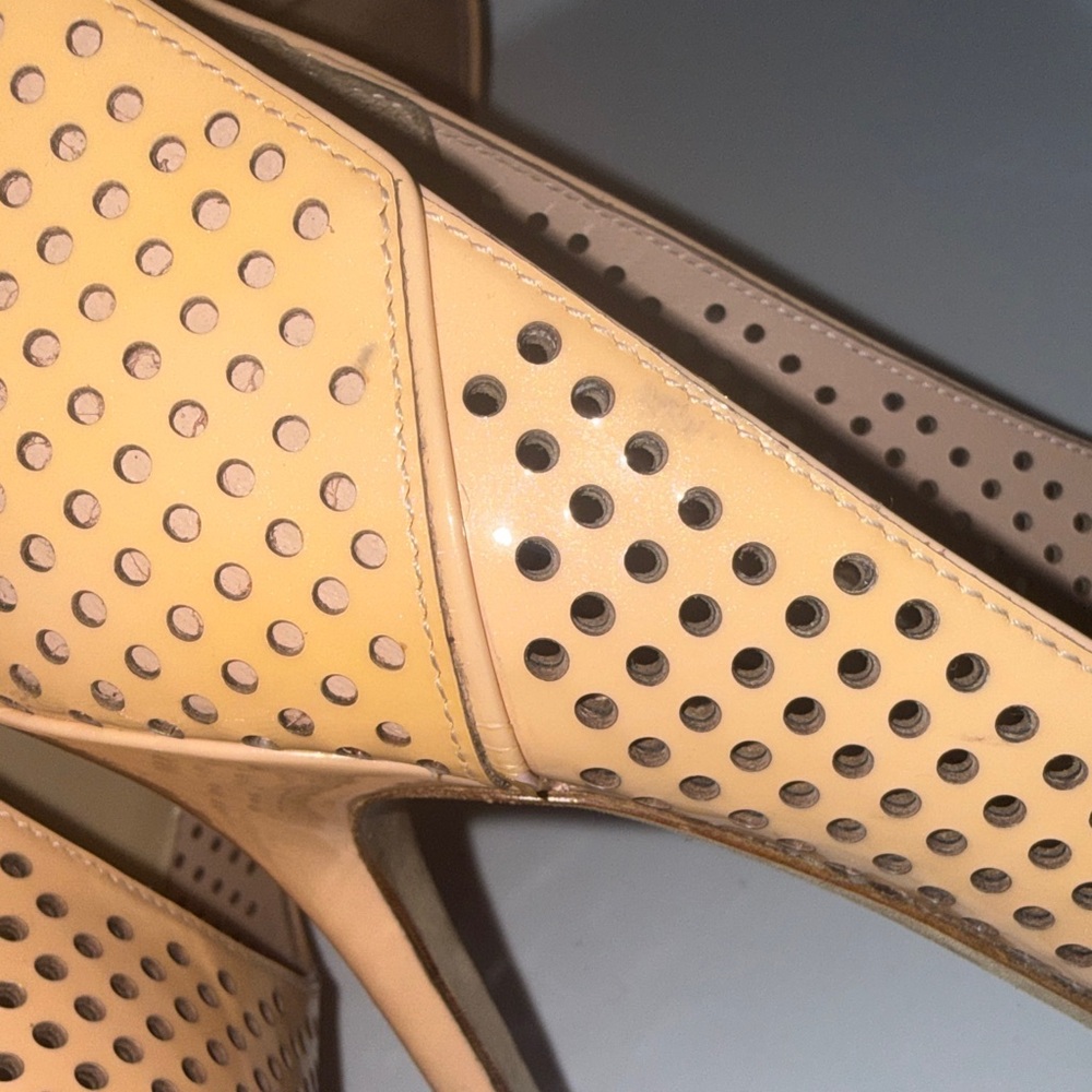 Jimmy Choo Perforated Nude Heels - Picture 14 of 16
